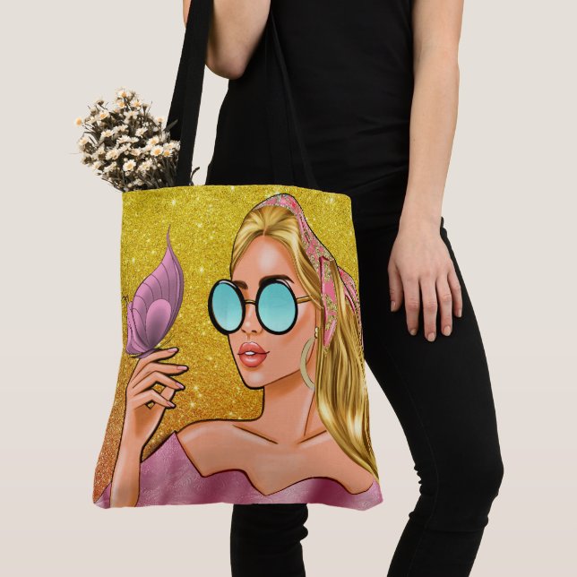 Bolsa Tote Beleza e uma Borboleta - Veja Atrás... (Close Up)