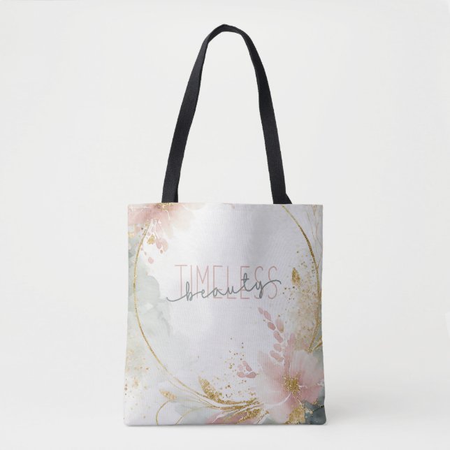 Bolsa Tote Beleza eterno - Zalara Luxe Tan e Dourado Marble (Frente)