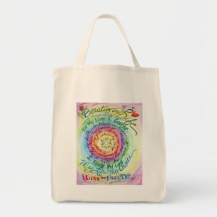 Bolsa Tote Beleza na vida Cancer Arco-Íris Poem Sacos de Tot