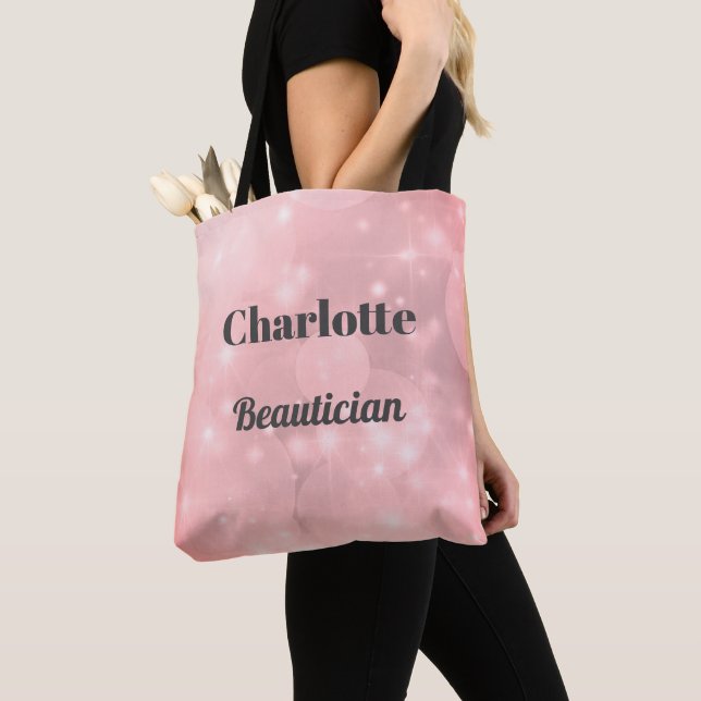 Bolsa Tote Beleza personalizada rosa (Close Up)