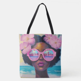 Bolsa Tote Beleza tropical em tons de rosa