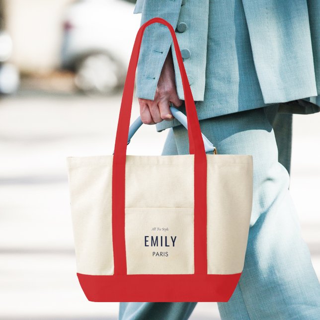 Bolsa Tote Beleza Vermelha do Marinho Chic / Promocional com  (Criador carregado)