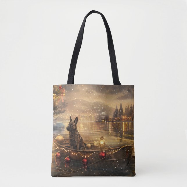 Bolsa Tote Belga Malinoi Natal Voyage Festiva (Frente)