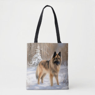 Bolsa Tote Belgian Tervuren Deixe Nevar Natal