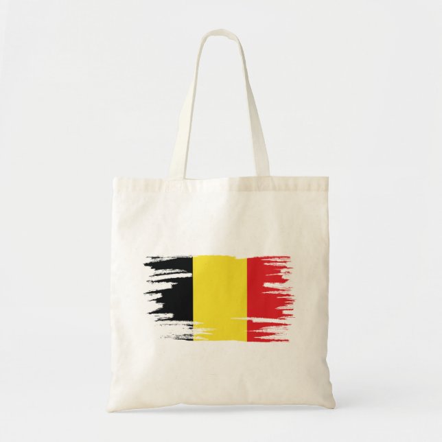 Bolsa Tote Bélgica Flag Brush Art (Frente)
