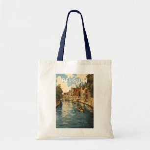 Bolsa Tote Bélgica Ilustração Viagem Art Vintage