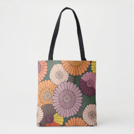 Bolsa Tote belíssima arte floral pastel colorida