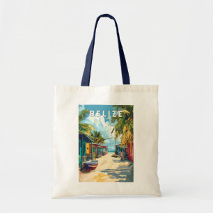 Bolsa Tote Belize Illustration Viagem Art Vintage