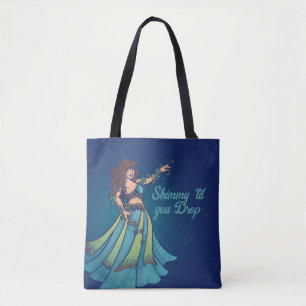 Bolsa Tote Belly Dancer Ruby Teal Art