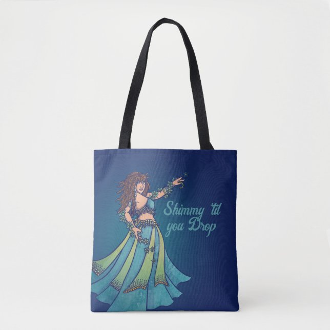 Bolsa Tote Belly Dancer Ruby Teal Art (Frente)