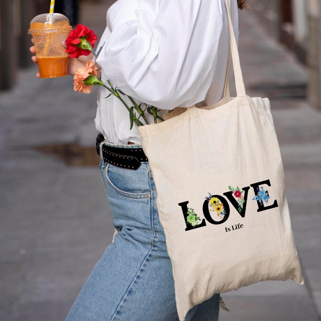 Bolsa Tote Belo amor floral Tote Bag (Criador carregado)