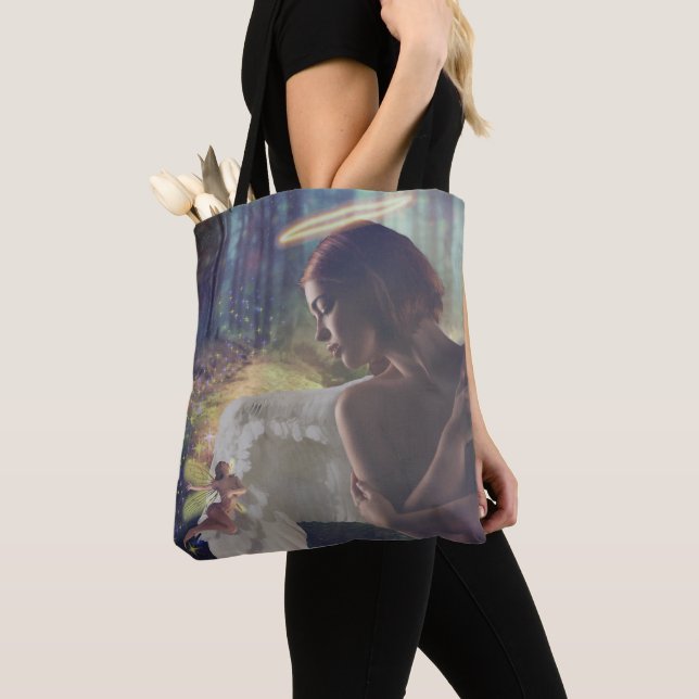 Bolsa Tote Belo Anjo com a Fada Fantasy Art (Close Up)