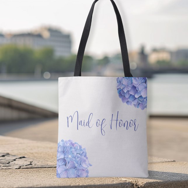 Bolsa Tote Belo Blue Hydrangea Bridal Party (Criador carregado)