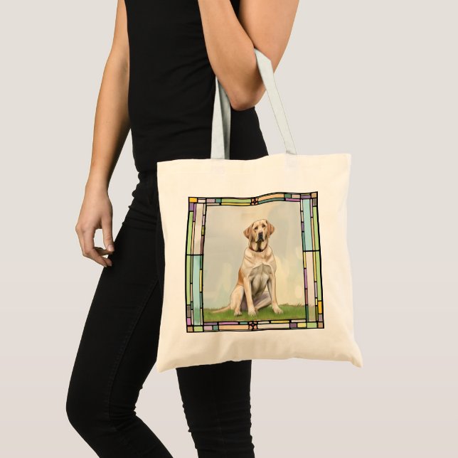 Bolsa Tote Belo Cão Branco Labrador (Frente (produto))