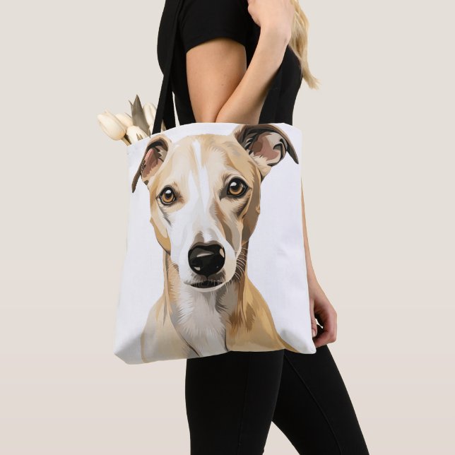BOLSA TOTE BELO CÃO DE BRANQUETA BRANCO E COLAR (Close Up)