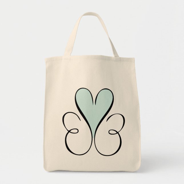 Bolsa Tote Belo Coração Azul (Frente)
