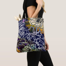 Belo design de flor púrpura, branca e azul