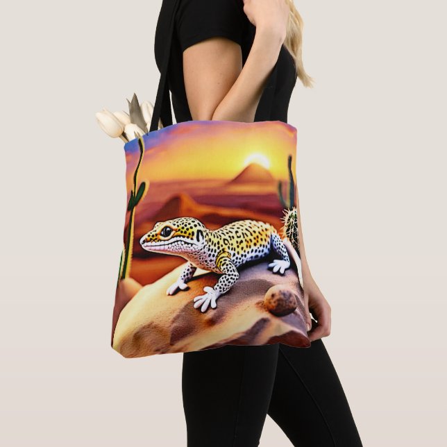 Bolsa Tote Belo Design de Leopardo do Deserto Gecko (Close Up)