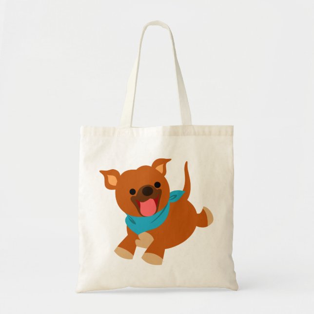 Bolsa Tote Belo e Feliz Cartoon Staffie Bag (Frente)