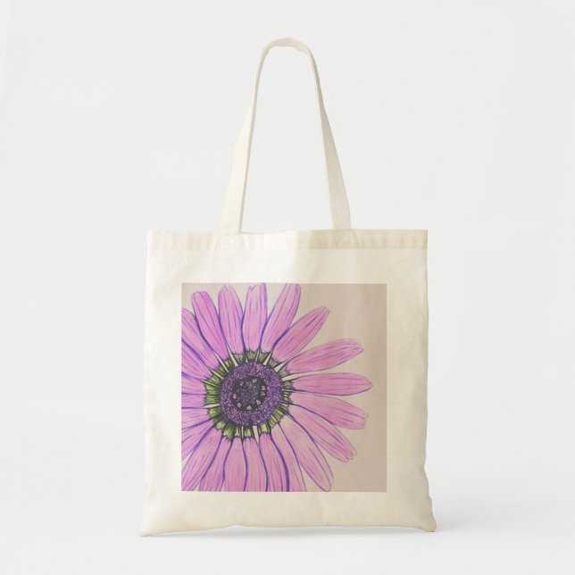 Bolsa Tote Belo esboço manual de Flor Tote Bag (Frente)