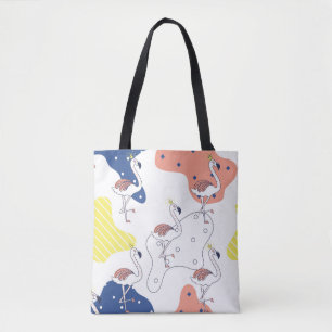 Bolsa Tote Belo flamingo cor-de-rosa com recorte sem soldadur