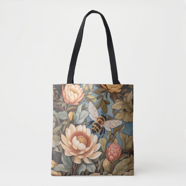 Bolsa Tote Belo Jardim Com Flores De Protea (Frente)