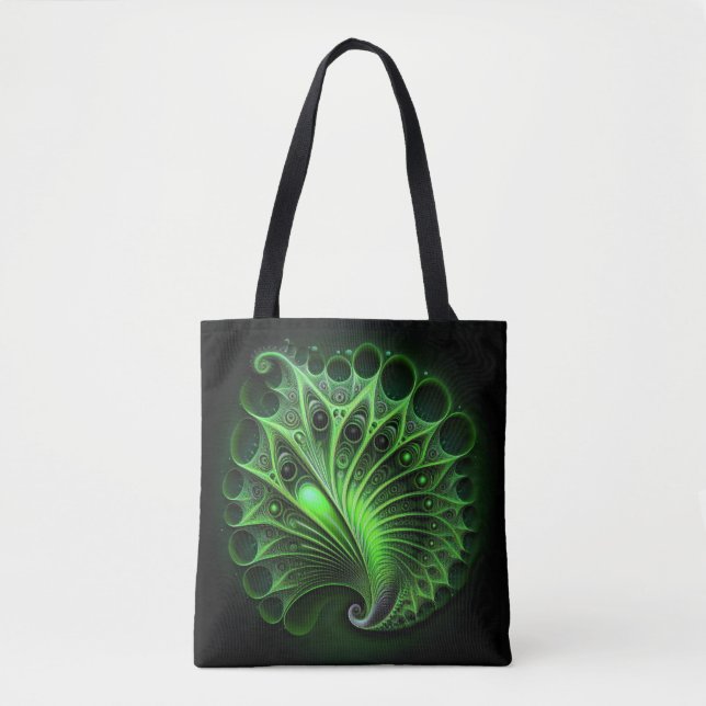 Bolsa Tote Belo Mandelbrot Verde (Frente)