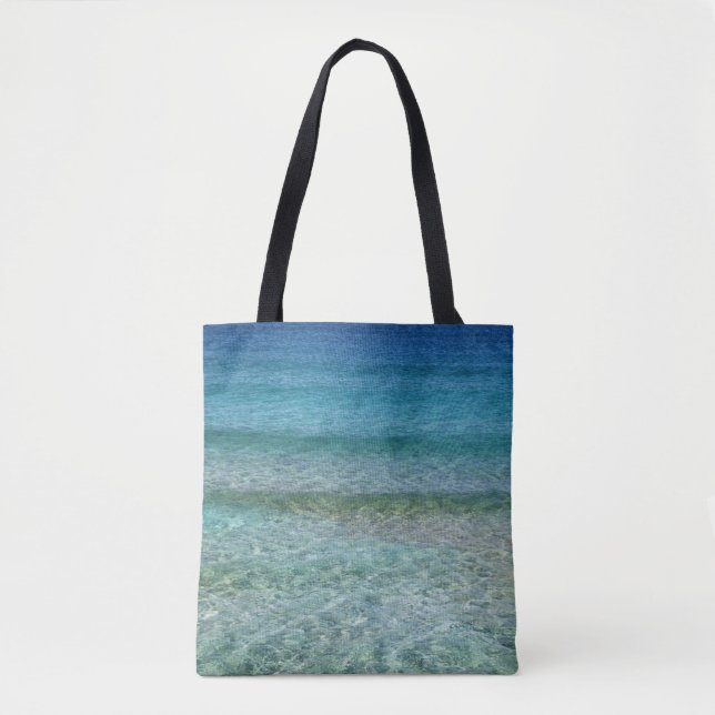 Bolsa Tote Belo Mar de Caribe Calmo (Frente)