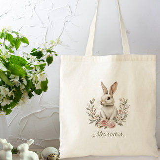 Bolsa Tote Belo nome personalizado Bunny