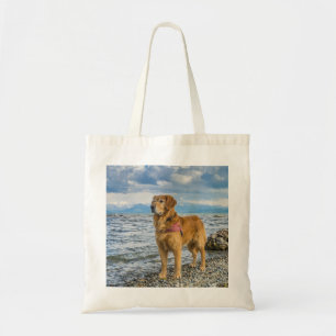 Bolsa Tote Belo Ouro Retriever / Cachorro na Praia Foto
