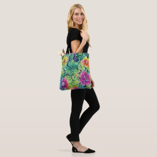 Bolsa Tote Belo Padrão de Flor de Aquarela