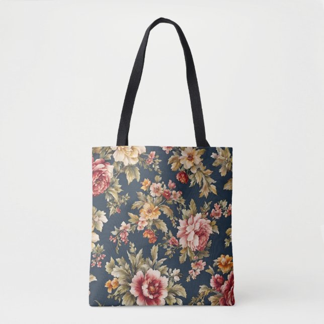 Bolsa Tote Belo Padrão Floral Italiano (Frente)