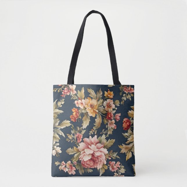 Bolsa Tote Belo Padrão Floral Italiano (Frente)