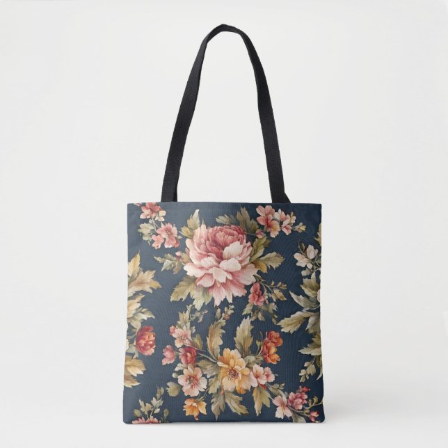 Bolsa Tote Belo Padrão Floral Italiano (Frente)