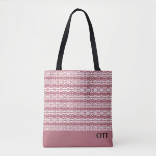 Bolsa Tote Belo padrão moderno em ouro rosa