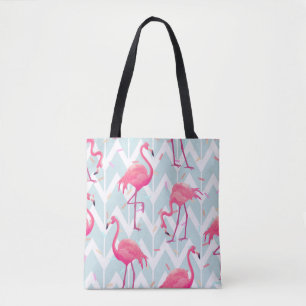 Bolsa Tote Belo padrão tropical sem costura com flam rosa