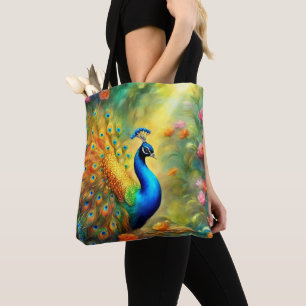 Bolsa Tote Belo Pavão no Pássaro do Jardim 98