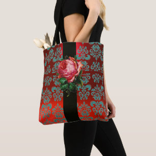 BOLSA TOTE BELO PINCO ROSE TEAL AZUL AZUL NEGRO VERMELHO DAMA
