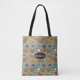 Bolsa Tote Belo Preguiça Padrão Marrom Engraçado Faça Isso Ci