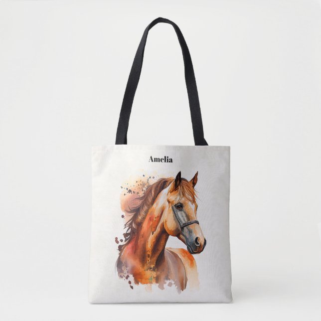 Bolsa Tote Belo Retrato de Cavalo de Sorrel (Frente)