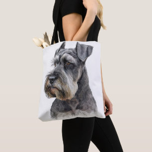 BOLSA TOTE BELO SAL E MINIATURA DE PAPEL SCHNAUZER DOG
