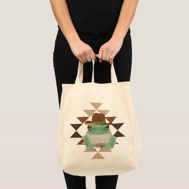 Bolsa Tote Belo Sapo Ocidental Com Chapéu De Cowboy (Frente (produto))