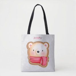 Bolsa Tote Belo Urso Enfrentado Vermelho Scarf e Cheeks Rosad