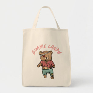 Bolsa Tote Belo Urso Rosa Zombie Gimme Candy Halloween