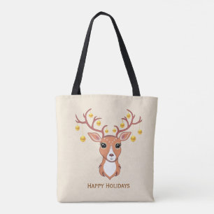 Bolsa Tote Belo veado de Natal