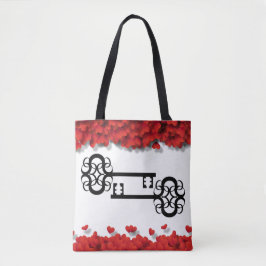 Bolsa Tote Belo Vitoriano Keys Corações Glamorosos