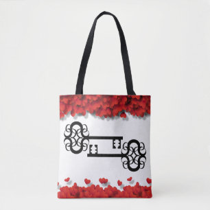 Bolsa Tote Belo Vitoriano Keys Corações Glamorosos