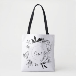 Bolsa Tote Belos Desenhos de Flores Selvagens