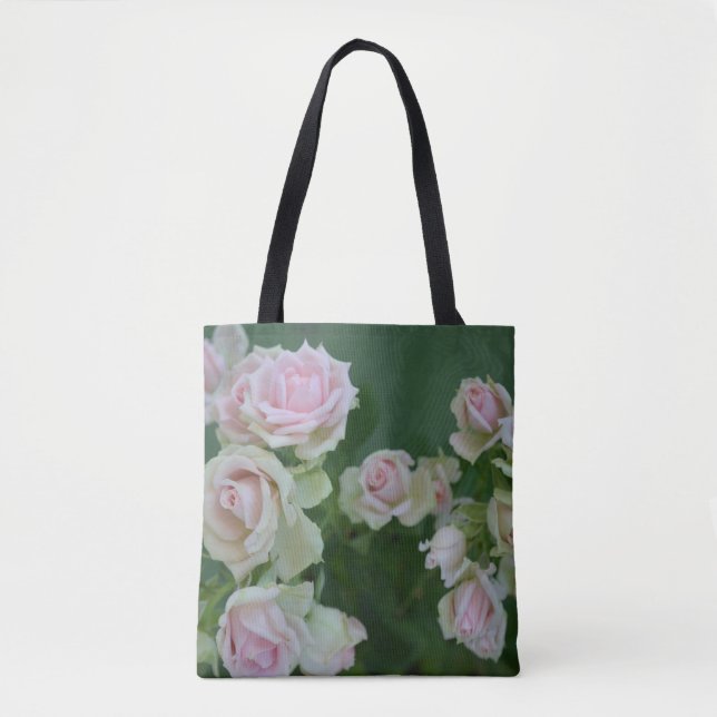 Bolsa Tote Belos rosas de jardim de rosas claro (Frente)