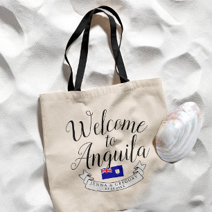 Bolsa Tote Bem-vindo a Anguilla Favor de Casamento de Desti